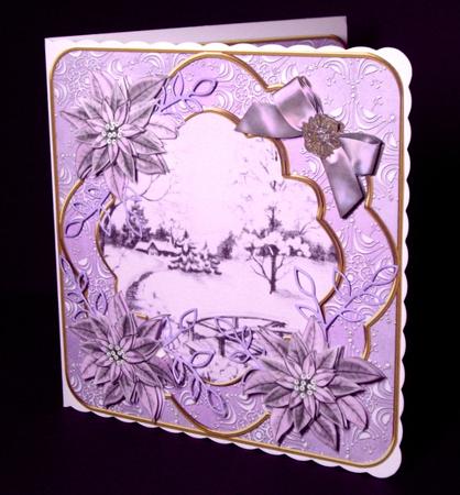 Pretty Snowscene Lilac Tones Picture 8in Decoupage Cf Kit by Dianne Jackson