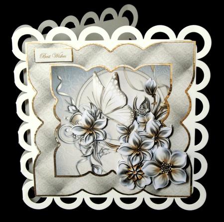 Silver Floral Frame Card by Dianne Jackson
