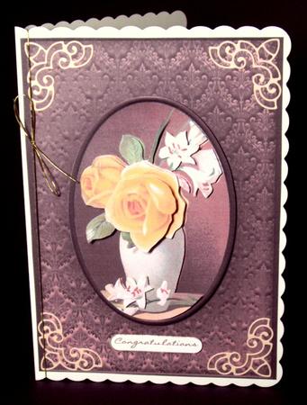 Yellow Rose in Vase Quick Card by Dianne Jackson