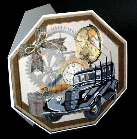 Vintage Traveller Octagon Pyramid by Dianne Jackson