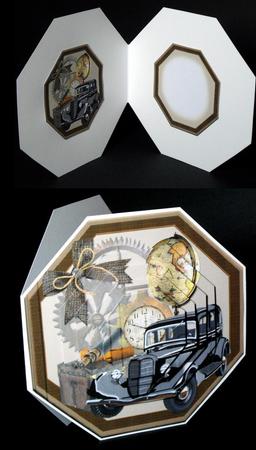 Vintage Traveler Octagon Shaped Pyramid Insert by Dianne Jackson
