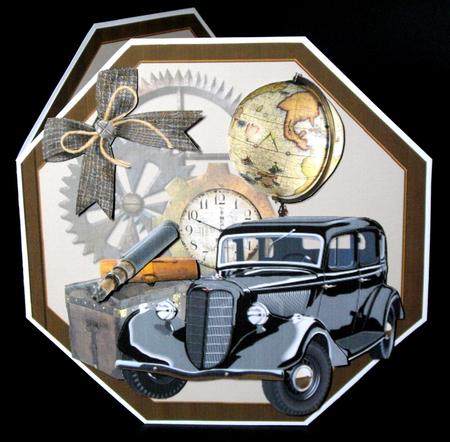8x8 Octagon Shaped Vintage Traveler by Dianne Jackson