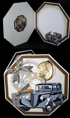 8x8 Octagon Shaped Vintage Traveler Insert Plate by Dianne Jackson