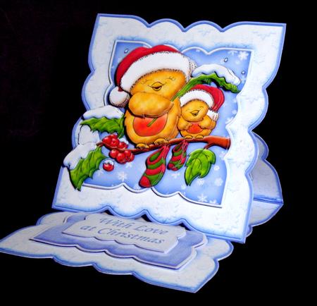 Christmas Robins Easel Card Kit & Decoupage by Dianne Jackson