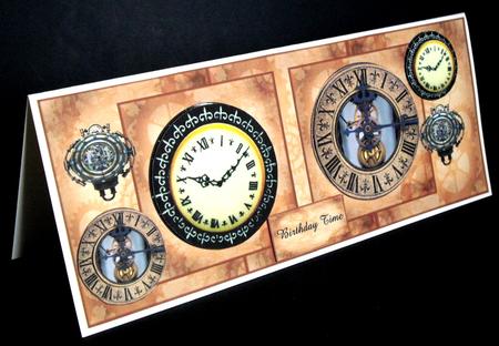 Large Dl Card Steampunk Clocks by Dianne Jackson