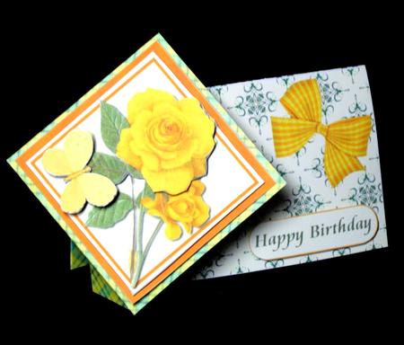 Twist Turn Card - Yellow Rose by Dianne Jackson