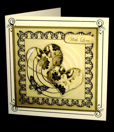 Elegant Romance Quick Card with Circle Pyramage Topper by Dianne Jackson