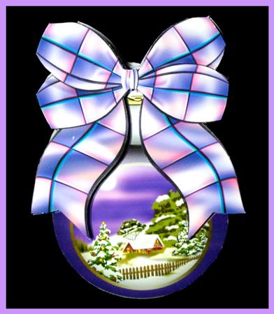 Bauble-shape Gift Card Kit - Purple Scene by Dianne Jackson