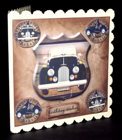 Black Vintage Car Male Card by Dianne Jackson