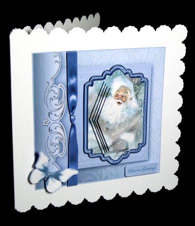 Vintage Blue Santa Card Topper by Dianne Jackson