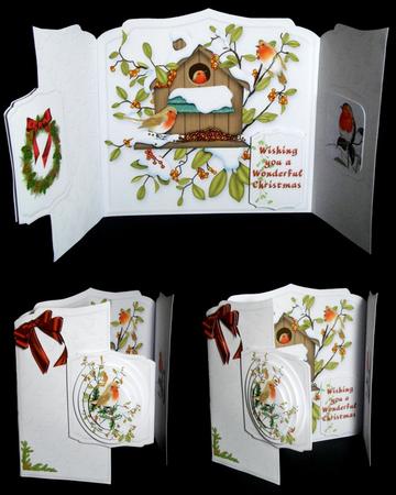 Christmas Robins Gatefold Card Kit by Dianne Jackson