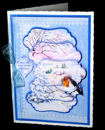Christmas Robin in Winter 5 Panel Quick Card by Dianne Jackson