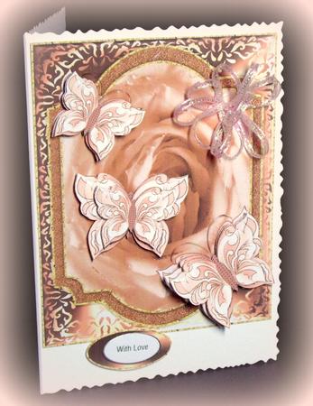 Butterflies on Rose Frame Large Card Front 2 by Dianne Jackson