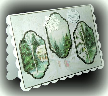 Vintage Winter Christmas Panel Card by Dianne Jackson