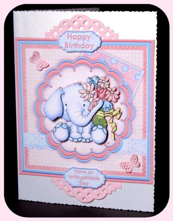 Ellie Elephant Have an Unforgettable Day Decoupage by Dianne Jackson