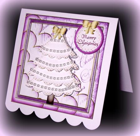 Christmas Tree on Scalloped Layers Large Topper 5 by Dianne Jackson