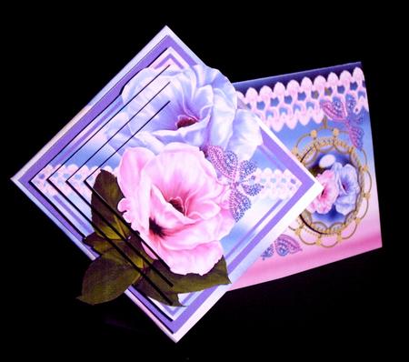 Large Twist Turn Card - Nostalgia Flowers by Dianne Jackson