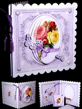 Rose Bouquet Cameo Square Card Kit by Dianne Jackson