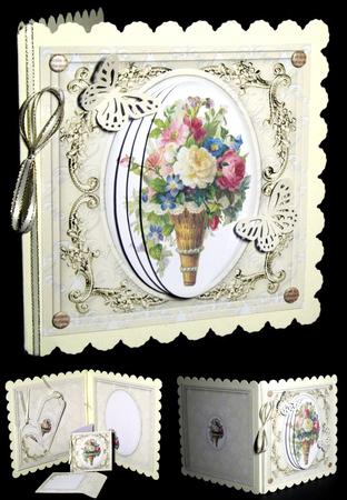 Vintage Bouquet Cameo Square Card Kit by Dianne Jackson