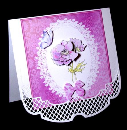 8x8 Anemones, Lace and Butterflies Topper by Dianne Jackson