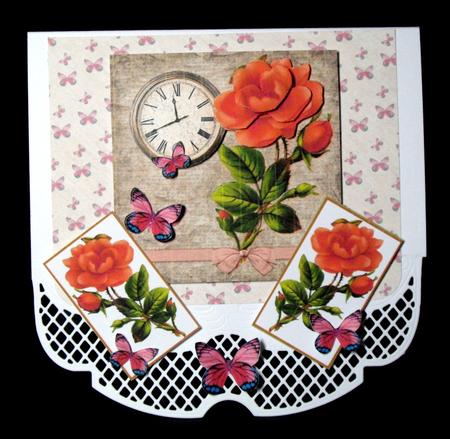 Rose and Time Decoupage and Paper - Red by Dianne Jackson