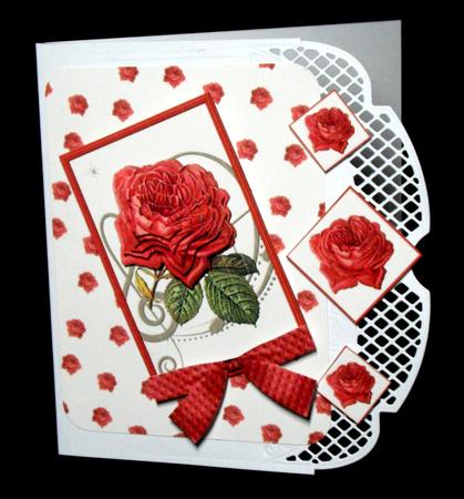 Musical Rose Decoupage and Paper - Red by Dianne Jackson