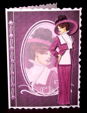Lady in Burgundy Fashion Reflections Decoupage by Dianne Jackson