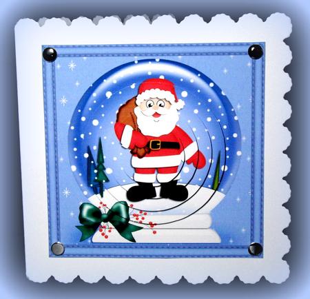 Xmas Santa Snowglobe Circle Pyramage Topper by Dianne Jackson