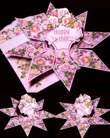 Floral Surprise Card Kit Pink Roses by Dianne Jackson