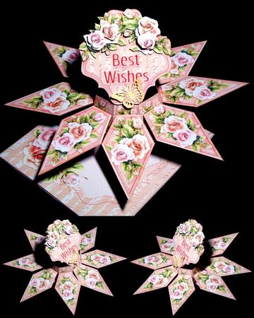 Floral Surprise Card Kit Pink and Peach Roses by Dianne Jackson