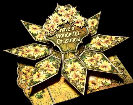 Floral Surprise Card Kit Golden Poinsettias by Dianne Jackson