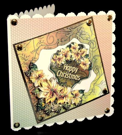 Floral Surprise Golden Poinsettias Matching Backing Paper by Dianne Jackson