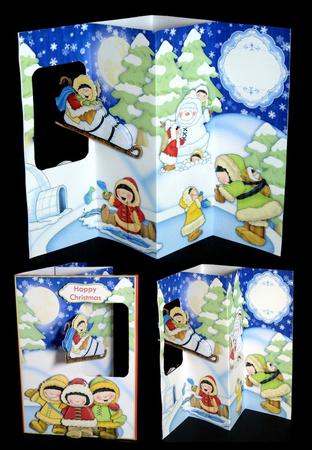 Eskimos Christmas Passing Through Aperture Card Kit by Dianne Jackson