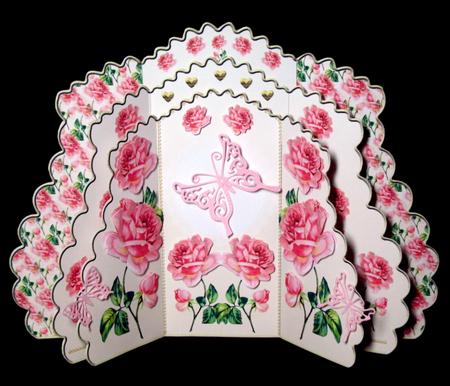 Triple Layer Gatefold - Pink Roses by Dianne Jackson