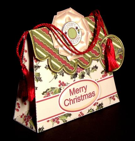 Handbag Gift Box Holly Pattern by Dianne Jackson
