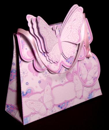 Handbag Gift Box Pink Butterflies by Dianne Jackson