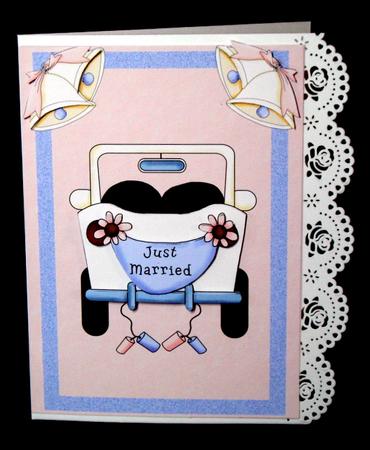 Just Married Decoupage Quick Card Front by Dianne Jackson