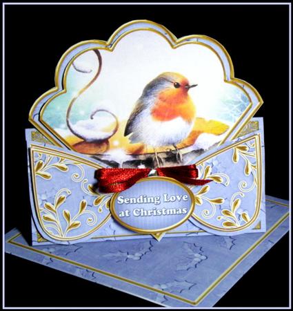 Blue Robin Love at Christmas Scallop Trio Kit by Dianne Jackson