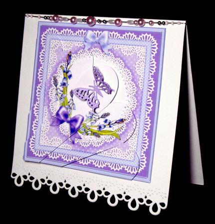 Bluebells Quick Card with Fan Pyramage Topper by Dianne Jackson