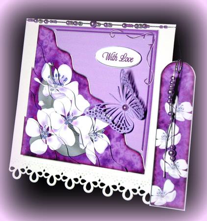 Apple Blossom Quick Card with Wavy Corner Side Stacker Pyramage by Dianne Jackson