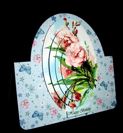 Pretty Pink Floral Oval Pyramid Topper by Dianne Jackson