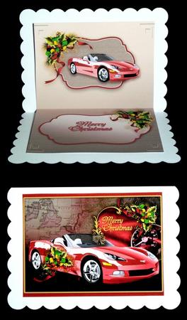 Christmas Red Sports Car Matching A5 Insert by Dianne Jackson
