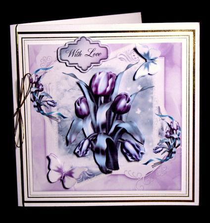 Beautiful Tulips in Dusky Purple and Green 8x8 by Dianne Jackson