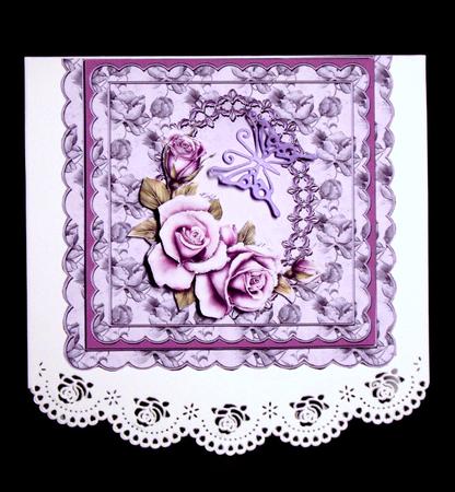 Lilac Roses 7x7 Card Front by Dianne Jackson