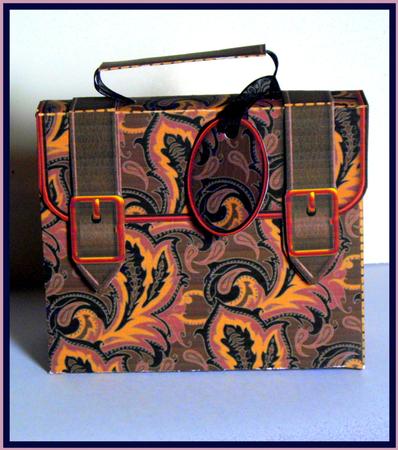 Briefcase Gift Box Brown & Beige Paisley by Dianne Jackson