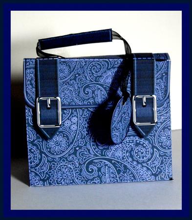 Briefcase Gift Box Blue Paisley by Dianne Jackson