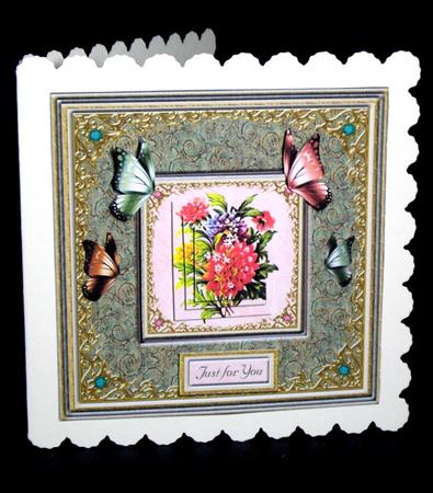 Vintage Floral Bouquet with Butterflies by Dianne Jackson