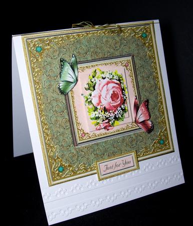 Vintage Pink Roses with Butterflies by Dianne Jackson