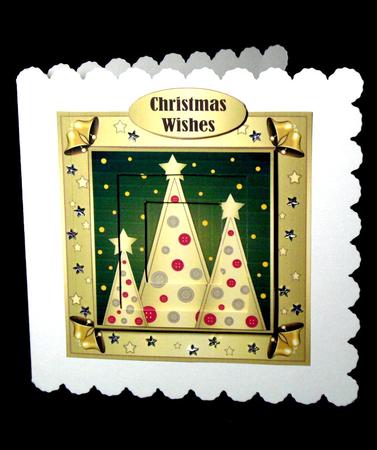 Button Christmas Trees Inverted Pyramid Green by Dianne Jackson