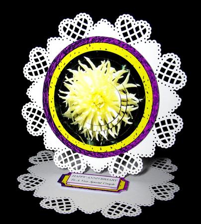 Yellow Dahlia Pyramid with Frame by Dianne Jackson
